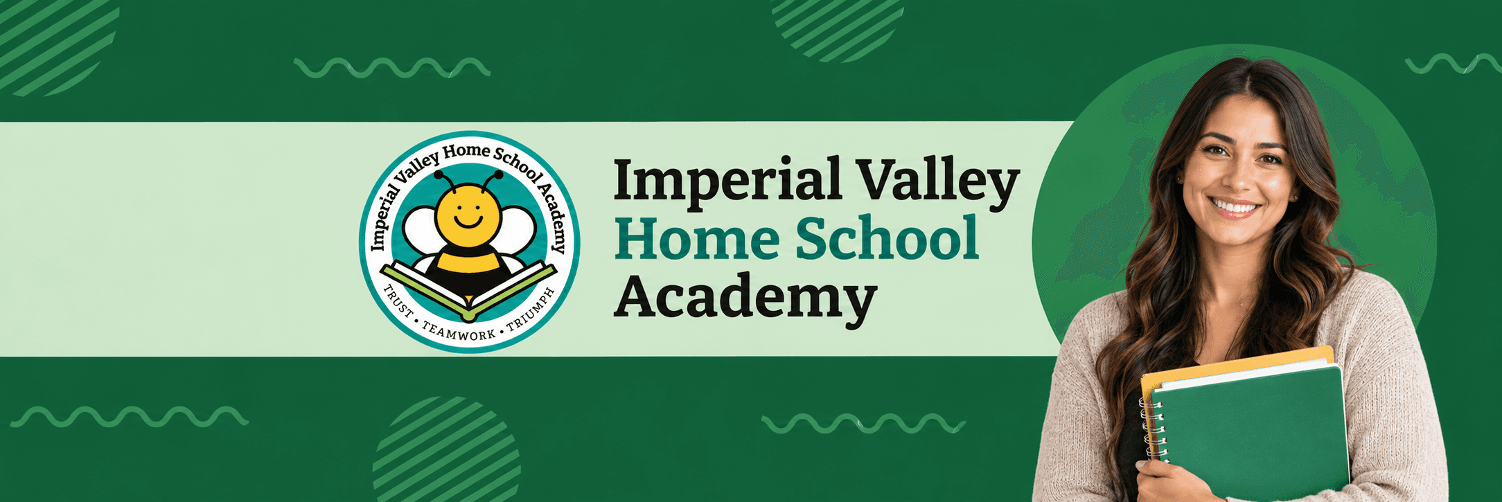 Case study with imperial valley academy homeschool logo and bee mascot